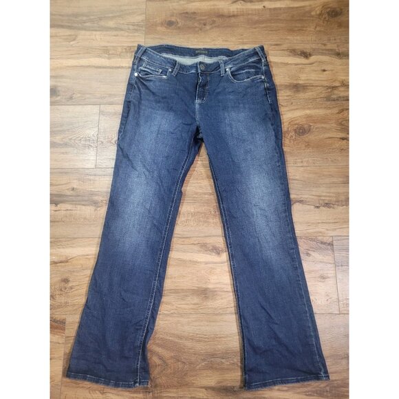 Silver Jeans Womens 36 Blue Stone Wash Suki Mid Slim Boot Contrast Stitching 33L - Picture 1 of 10